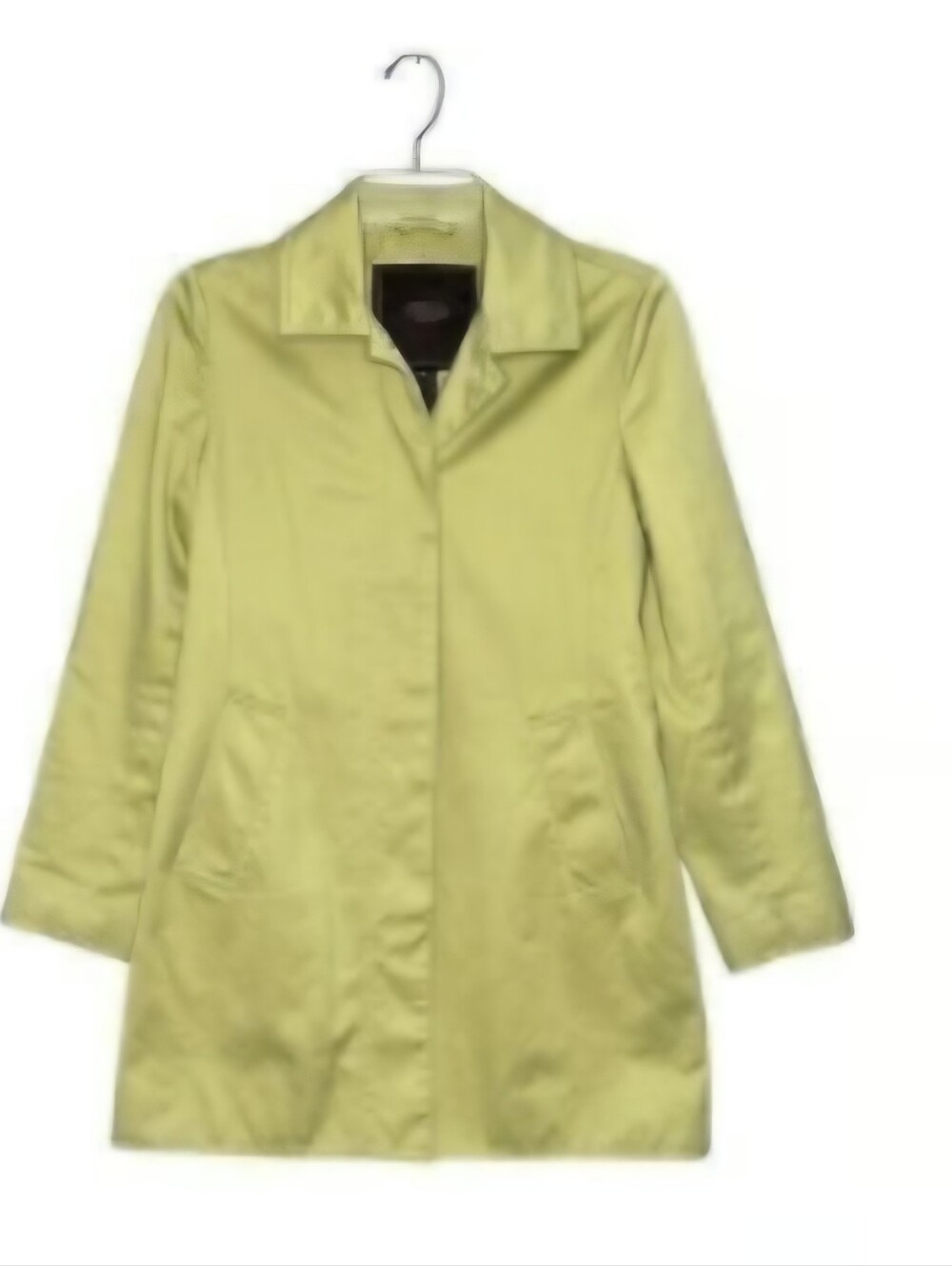 Coach Cotton Car Coat Jacket Large Green Sage Signature Lined Spring Summer Wind